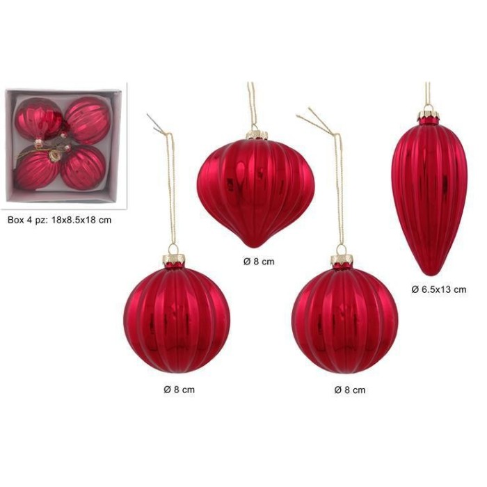 SFERA VETRO D8 ROSSA